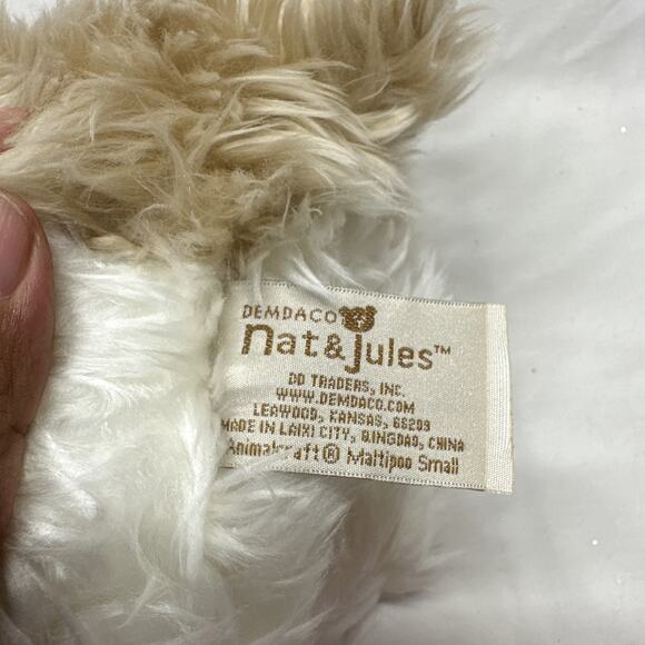 Demdaco Nat & Jules Brown White Dog Puppy 11" Plush Stuffed Baby Toy 2011 - Picture 9 of 10